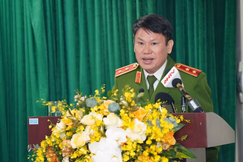 Trung tướng Nguyễn Văn Viện, Cục trưởng Cục Cảnh sát điều tra tội phạm về ma túy phát biểu tại lễ đón nhận thư khen của Thủ tướng Chính phủ.