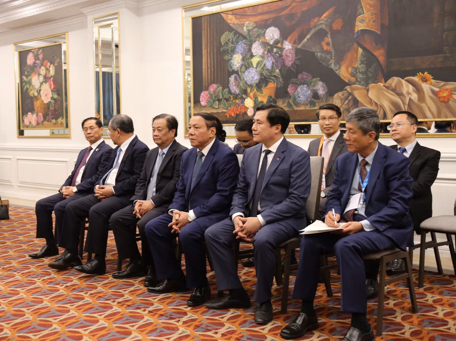 Đoàn Việt Nam tại buổi tiếp.