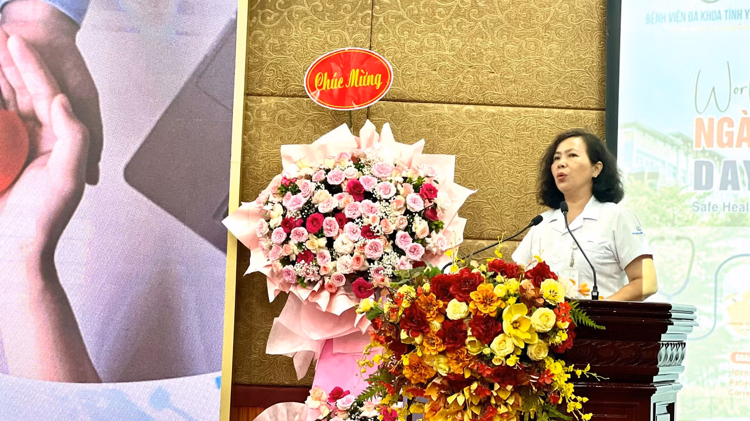 Tiến sĩ Trần Lan Anh, Giám đốc Bệnh viện Đa khoa tỉnh Yên Bái phát biểu.