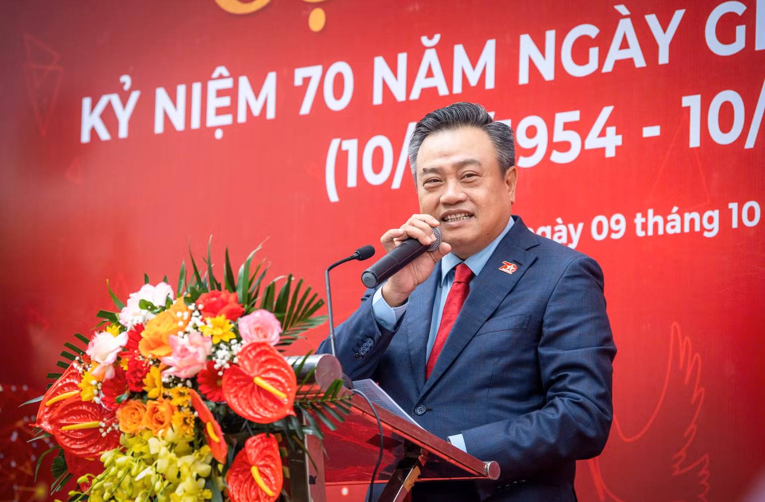 Đồng chí Trần Sỹ Thanh, Ủy viên Trung ương Đảng, Phó Bí thư Thành ủy Hà Nội, Chủ tịch Ủy ban nhân dân thành phố Hà Nội phát biểu tại triển lãm. (Ảnh: THÀNH ĐẠT) Đồng chí Trần Sỹ Thanh, Ủy viên Trung ương Đảng, Phó Bí thư Thành ủy Hà Nội, Chủ tịch Ủy ban nhân dân thành phố Hà Nội phát biểu tại triển lãm. (Ảnh: THÀNH ĐẠT)
