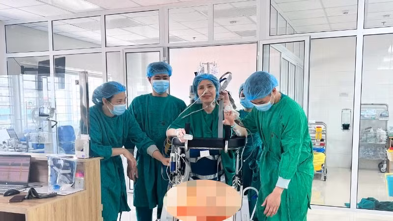 Bệnh nhân Cấn Thị Phương hồi phục sau ghép. Bệnh nhân Cấn Thị Phương hồi phục sau ghép.