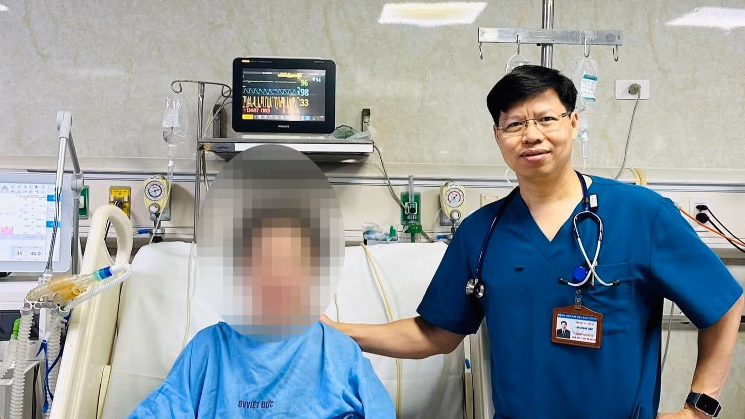 Bệnh nhân nằm điều trị tại Bệnh viện Hữu nghị Việt Đức. Bệnh nhân nằm điều trị tại Bệnh viện Hữu nghị Việt Đức.