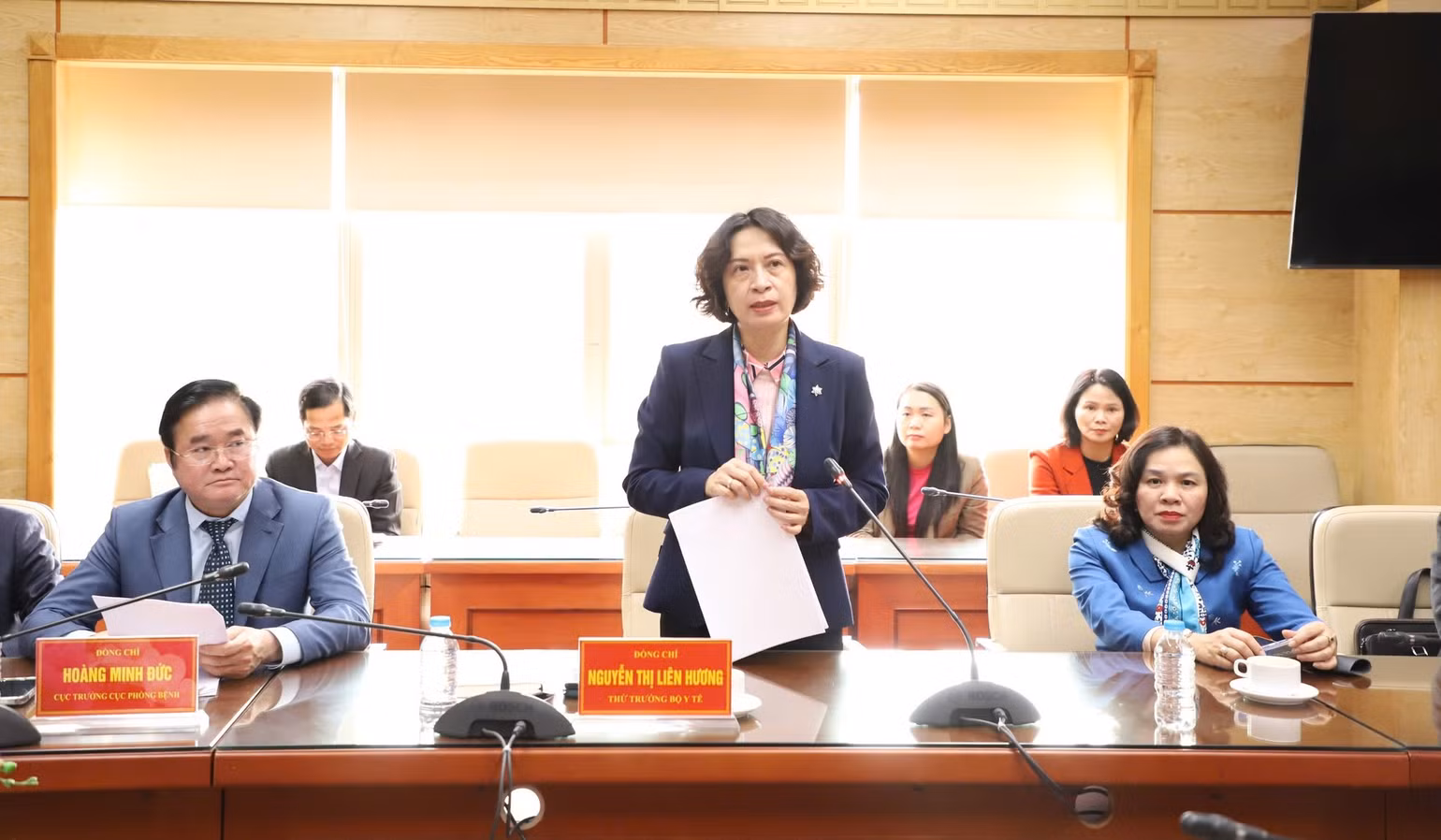 Thứ trưởng Y tế Nguyễn Thị Liên Hương phát biểu. Thứ trưởng Y tế Nguyễn Thị Liên Hương phát biểu.