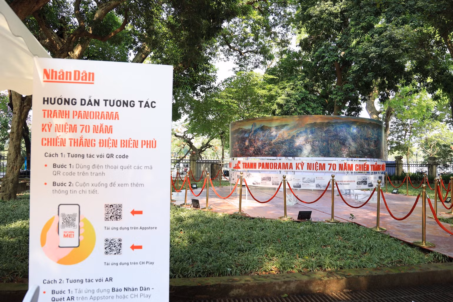Hướng dẫn tương tác tranh panorama.