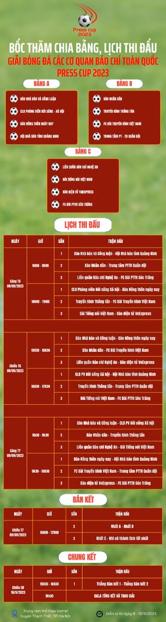 Lịch thi đấu Giải Press Cup 2023 Lịch thi đấu Giải Press Cup 2023