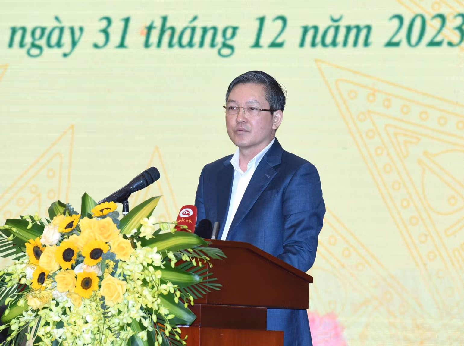 Chủ tịch Trung ương Hội Nông dân Việt Nam Lương Quốc Đoàn phát biểu.