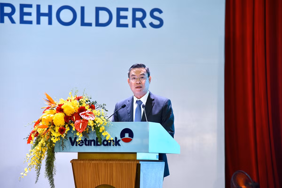 Chủ tịch Hội đồng quản trị VietinBank Trần Minh Bình phát biểu tại Đại hội. Chủ tịch Hội đồng quản trị VietinBank Trần Minh Bình phát biểu tại Đại hội.
