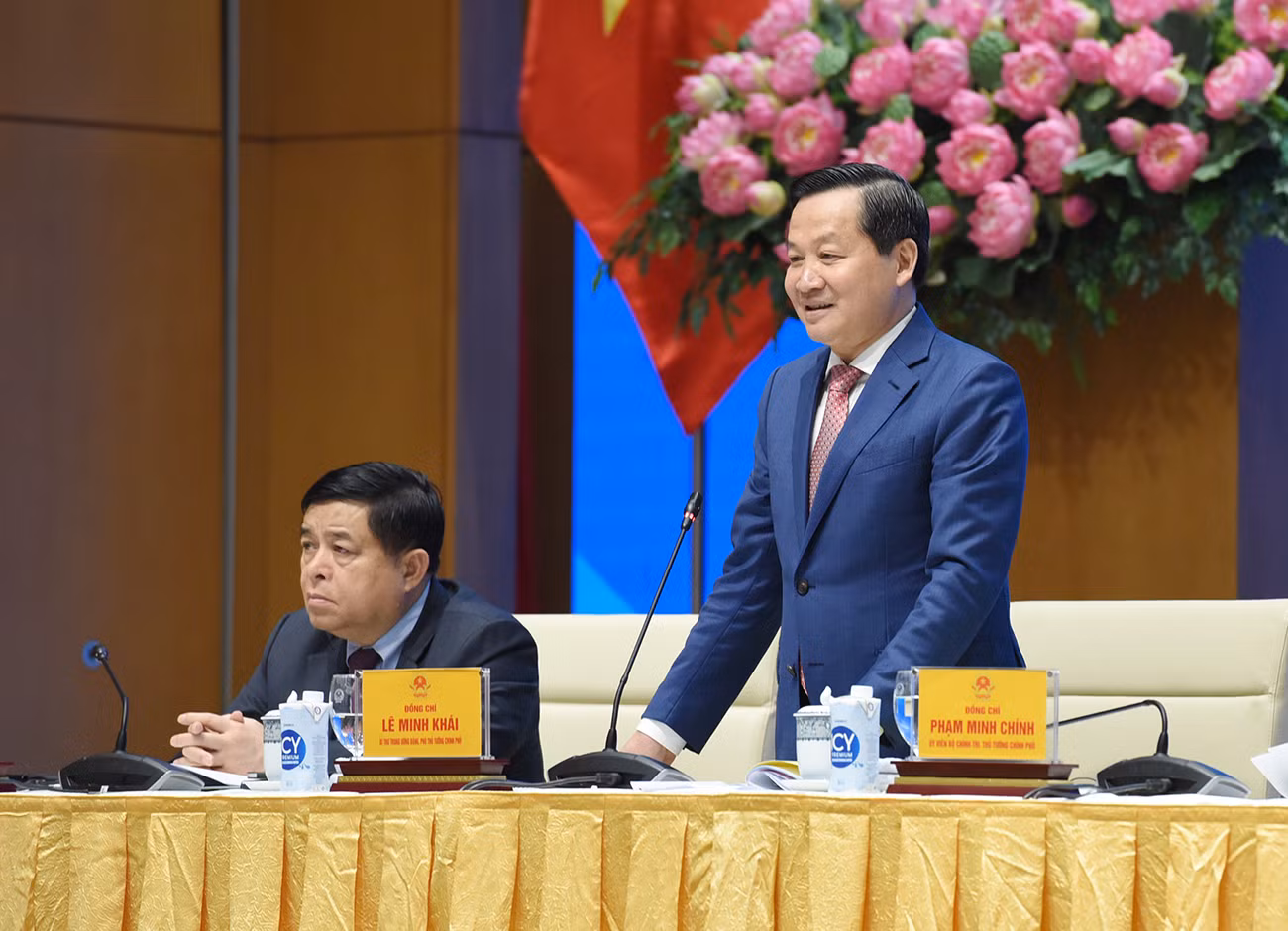 Phó Thủ tướng Lê Minh Khái phát biểu.