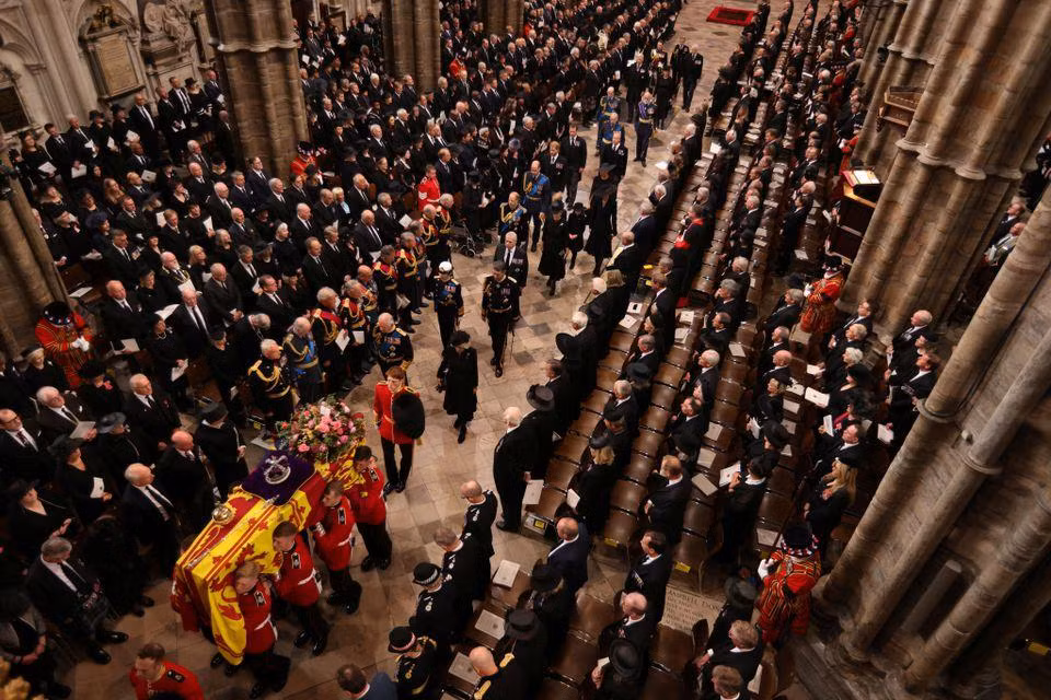 Tang lễ của Nữ hoàng Elizabeth II được tổ chức tại Tu viện Westminster, London, Anh, ngày 19/9/2022. (Ảnh: Reuters)