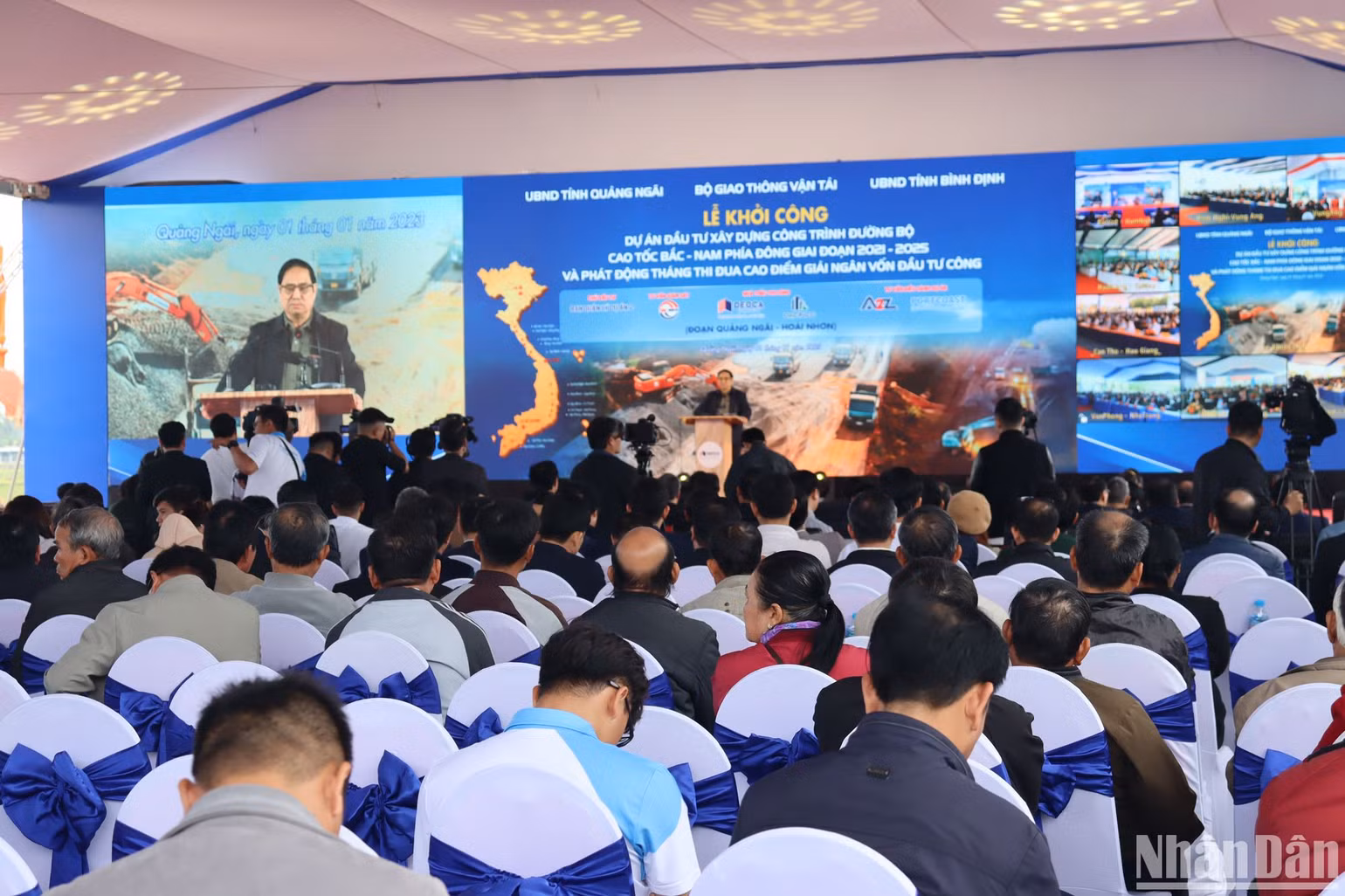 Quang cảnh lễ khởi công tại điểm cầu trung tâm Quảng Ngãi.