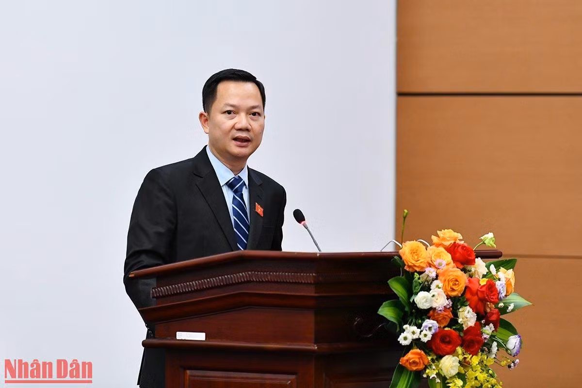 Ủy viên chuyên trách Ủy ban Quốc phòng và An ninh của Quốc hội Trịnh Xuân An phát biểu tại buổi họp báo. (Ảnh: THỦY NGUYÊN) Ủy viên chuyên trách Ủy ban Quốc phòng và An ninh của Quốc hội Trịnh Xuân An phát biểu tại buổi họp báo. (Ảnh: THỦY NGUYÊN)