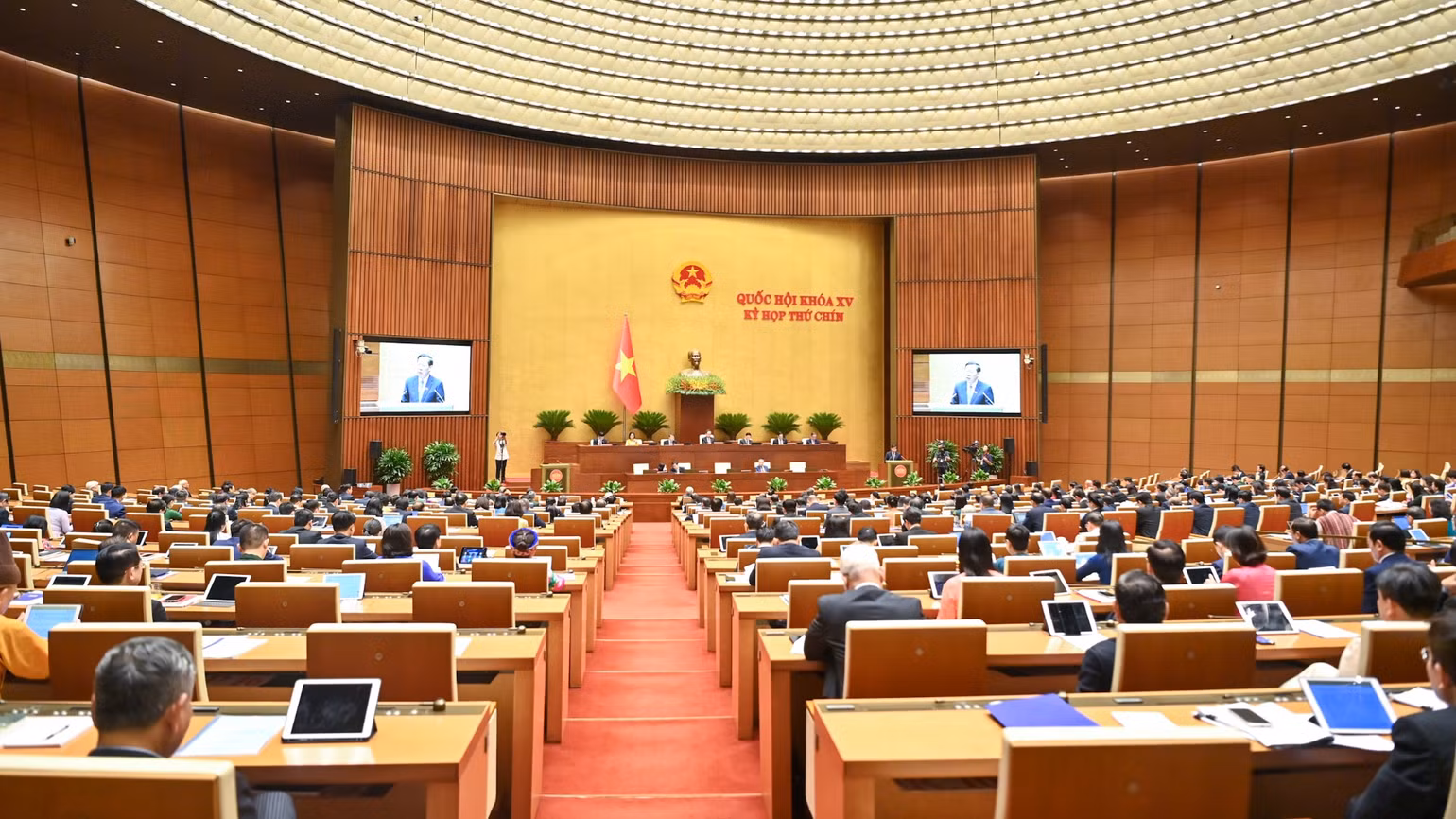 Quang cảnh phiên họp của Quốc hội, sáng 5/5/2025. Quang cảnh phiên họp của Quốc hội, sáng 5/5/2025.