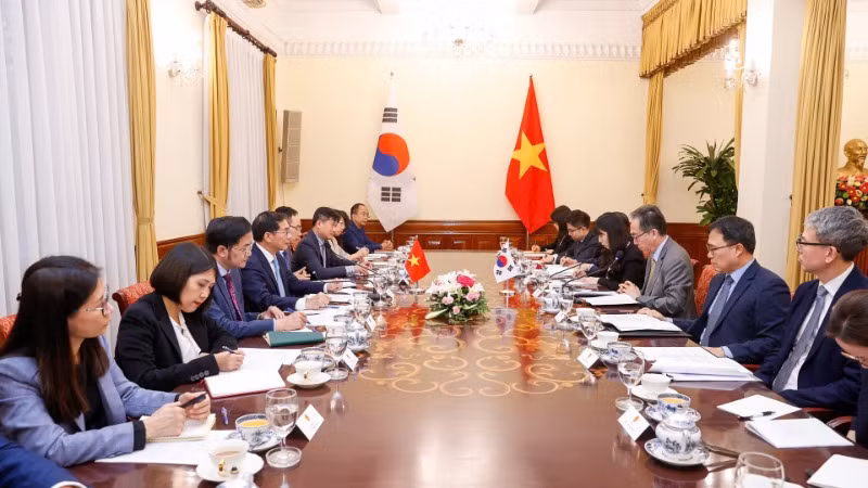 Quang cảnh hội đàm. (Ảnh: Bộ Ngoại giao)