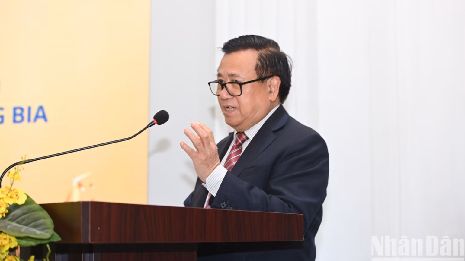 PGS, TS Nguyễn Văn Việt, Chủ tịch Hiệp hội Bia, rượu, nước giải khát Việt Nam phát biểu. (Ảnh: TRUNG HƯNG)