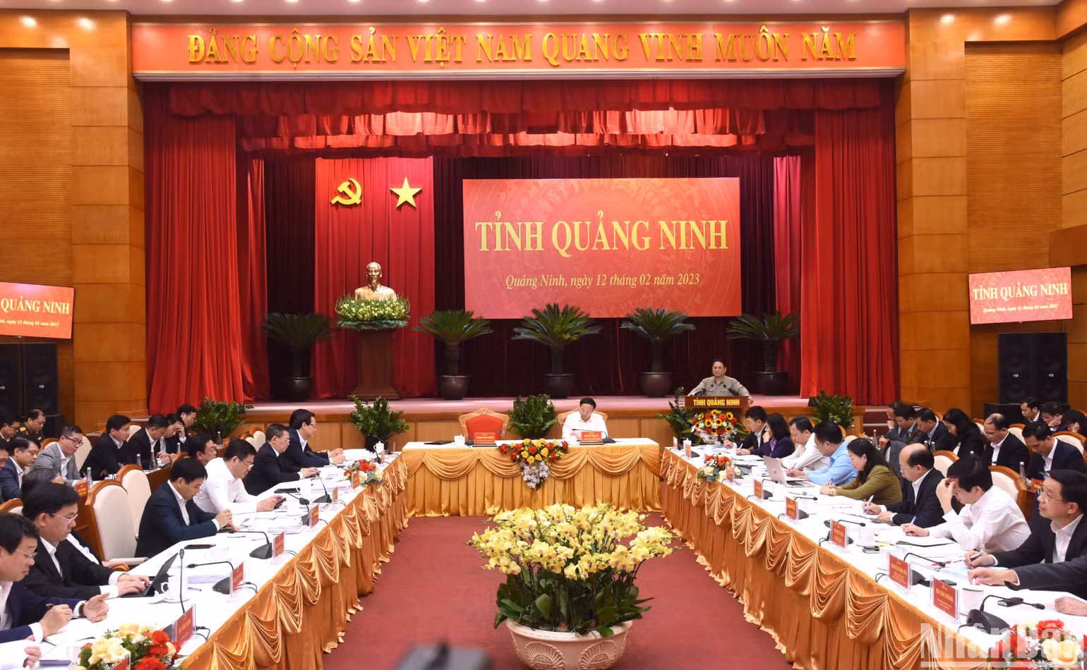 Quang cảnh buổi làm việc. (Ảnh: TRẦN HẢI)