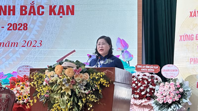 Phó Bí thư Thường trực Tỉnh ủy Bắc Kạn Phương Thị Thanh phát biểu chỉ đạo đại hội. Phó Bí thư Thường trực Tỉnh ủy Bắc Kạn Phương Thị Thanh phát biểu chỉ đạo đại hội.