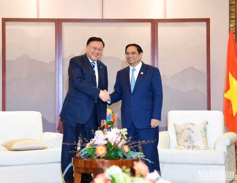 Thủ tướng Phạm Minh Chính tiếp ông Vương Đồng Trụ, Chủ tịch Hội đồng Quản trị Tập đoàn Xây dựng giao thông Trung Quốc.
