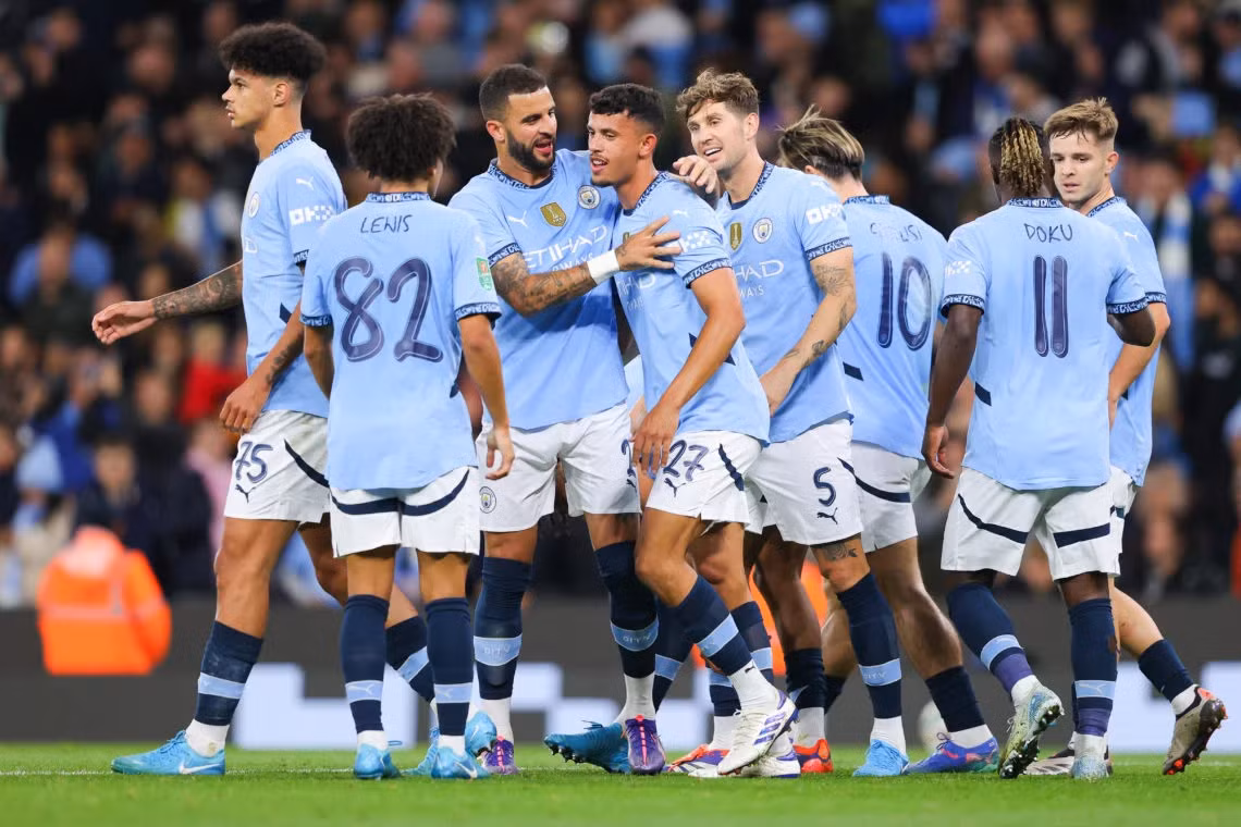 Nunes ghi bàn cho City tại Champions League. (Ảnh: ManCity)