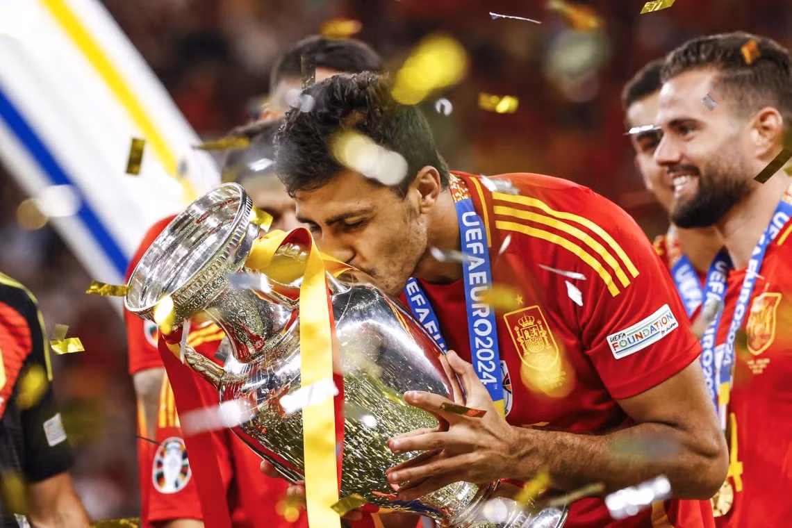 Rodri giúp Tây Ban Nha lên ngôi ở kỳ EURO 2024. (Ảnh: Getty)