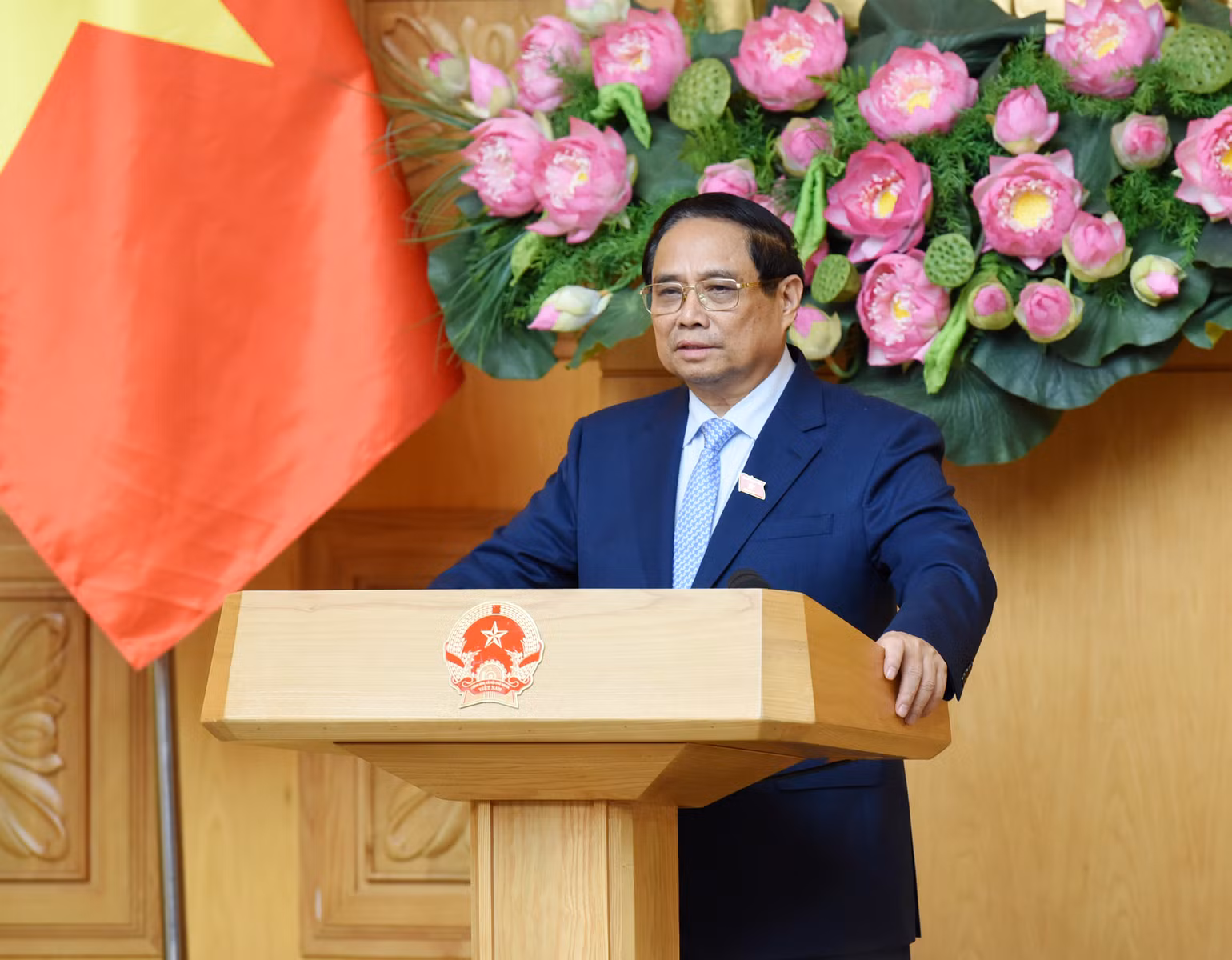 Thủ tướng Phạm Minh Chính phát biểu ý kiến. (Ảnh: TRẦN HẢI) Thủ tướng Phạm Minh Chính phát biểu ý kiến. (Ảnh: TRẦN HẢI)