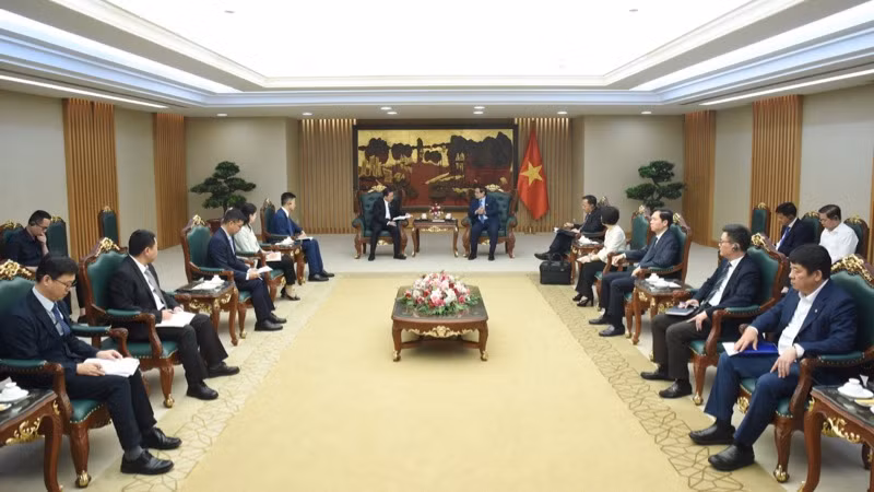 Quang cảnh buổi tiếp. (Ảnh: TRẦN HẢI)