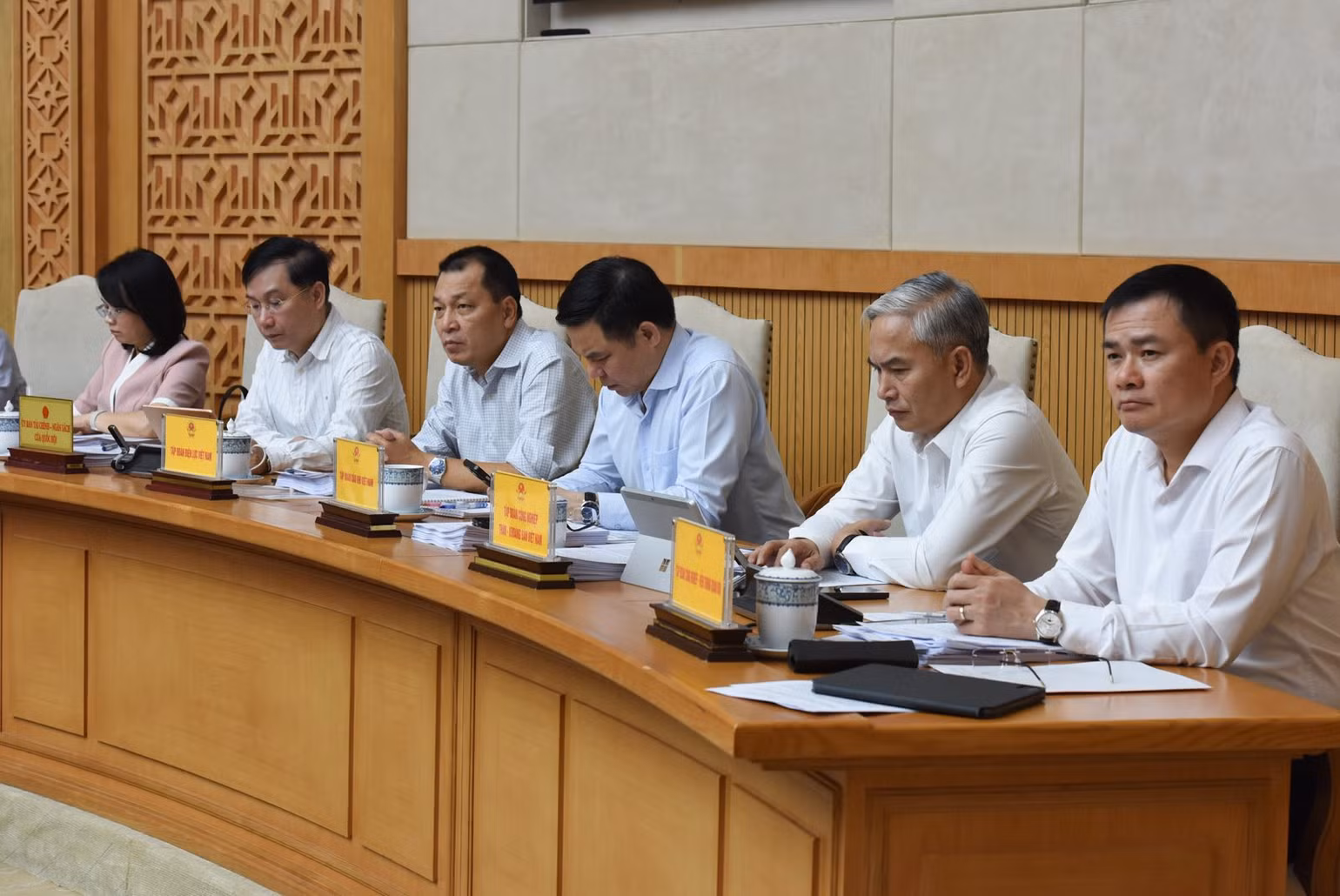 Đại diện các tập đoàn, doanh nghiệp nhà nước chủ chốt tham dự phiên họp. (Ảnh: Trần Hải) Đại diện các tập đoàn, doanh nghiệp nhà nước chủ chốt tham dự phiên họp. (Ảnh: Trần Hải)
