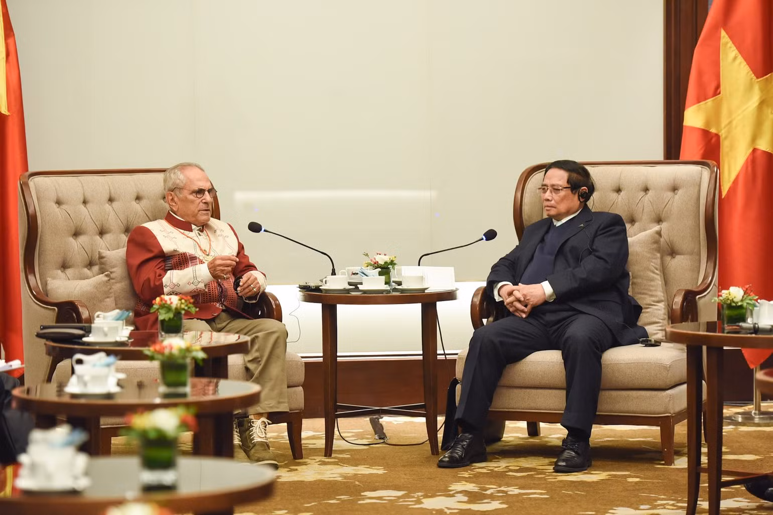 Thủ tướng Chính phủ Phạm Minh Chính hội kiến Tổng thống Timor-Leste José Ramos-Horta. (Ảnh: TRẦN HẢI) Thủ tướng Chính phủ Phạm Minh Chính hội kiến Tổng thống Timor-Leste José Ramos-Horta. (Ảnh: TRẦN HẢI)