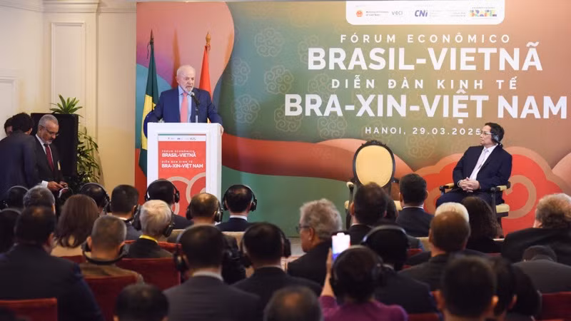 Quang cảnh Diễn đàn Kinh tế Brazil-Việt Nam. (Ảnh: TRẦN HẢI) Quang cảnh Diễn đàn Kinh tế Brazil-Việt Nam. (Ảnh: TRẦN HẢI)