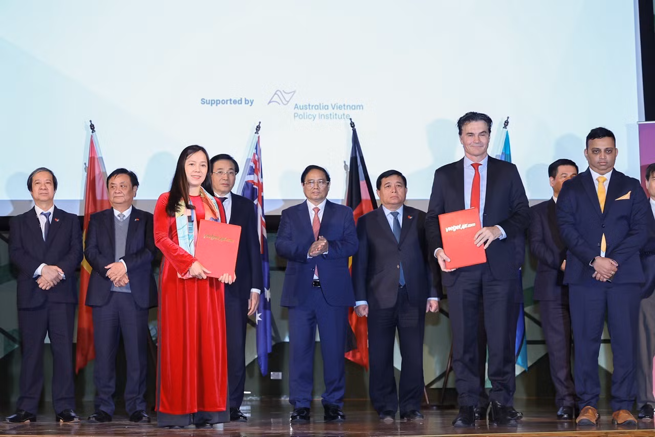 Thủ tướng Phạm Minh Chính chứng kiến lễ trao biên bản hợp tác giữa doanh nghiệp Việt Nam và Australia (Ảnh: Nhật Bắc). Thủ tướng Phạm Minh Chính chứng kiến lễ trao biên bản hợp tác giữa doanh nghiệp Việt Nam và Australia (Ảnh: Nhật Bắc).