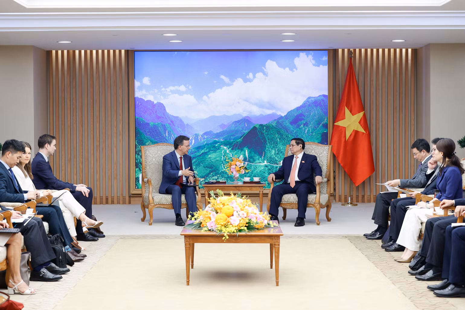 Quang cảnh buổi tiếp. (Ảnh: Trần Hải). Quang cảnh buổi tiếp. (Ảnh: Trần Hải).
