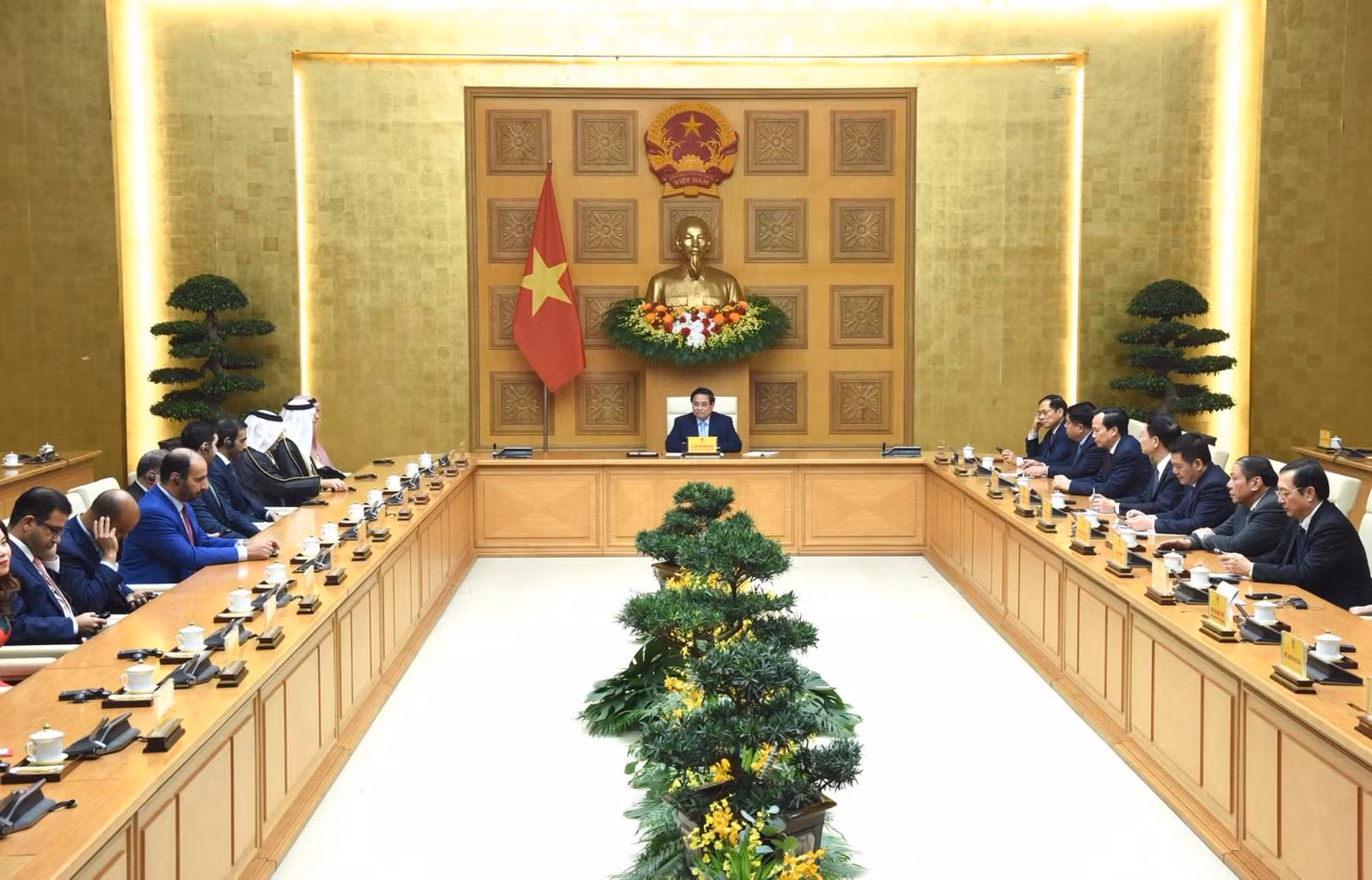 Quang cảnh buổi tiếp (Ảnh: TRẦN HẢI).