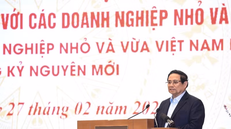 Thủ tướng Phạm Minh Chính phát biểu ý kiến chỉ đạo Hội nghị (Ảnh: TRẦN HẢI).