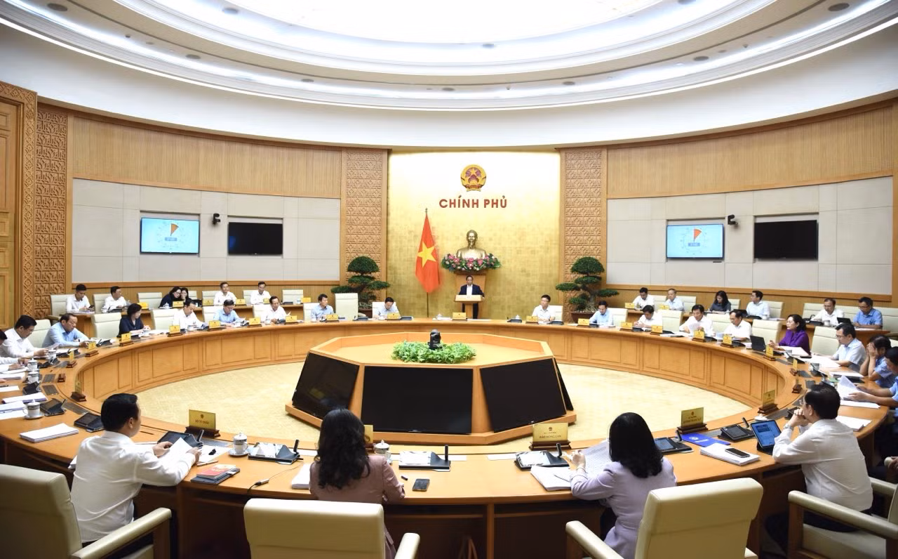 Quang cảnh Phiên họp Chính phủ thường kỳ tháng 7. (Ảnh: TRẦN HẢI)