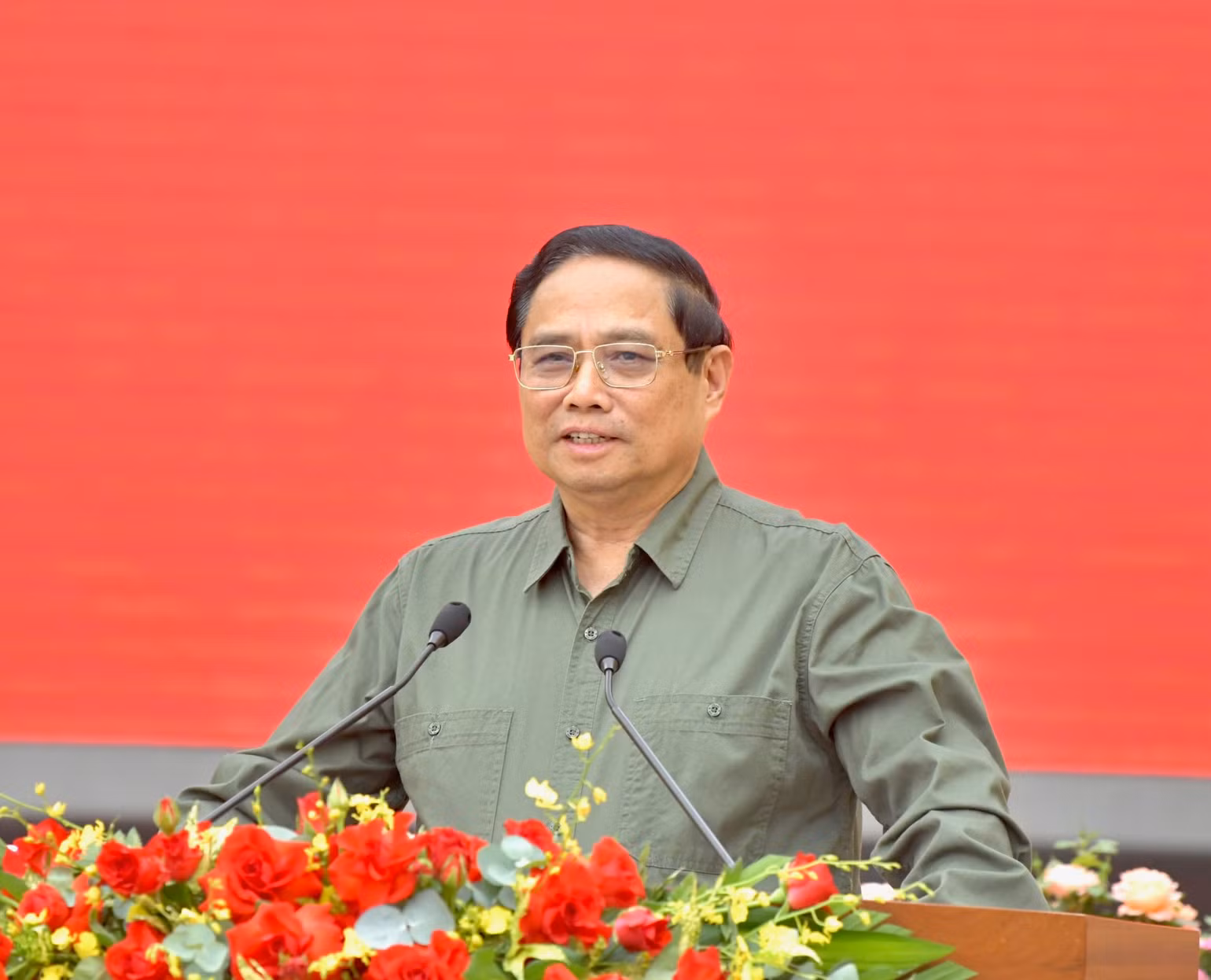 Thủ tướng Phạm Minh Chính phát biểu ý kiến tại buổi lễ. (Ảnh: Thanh Giang)