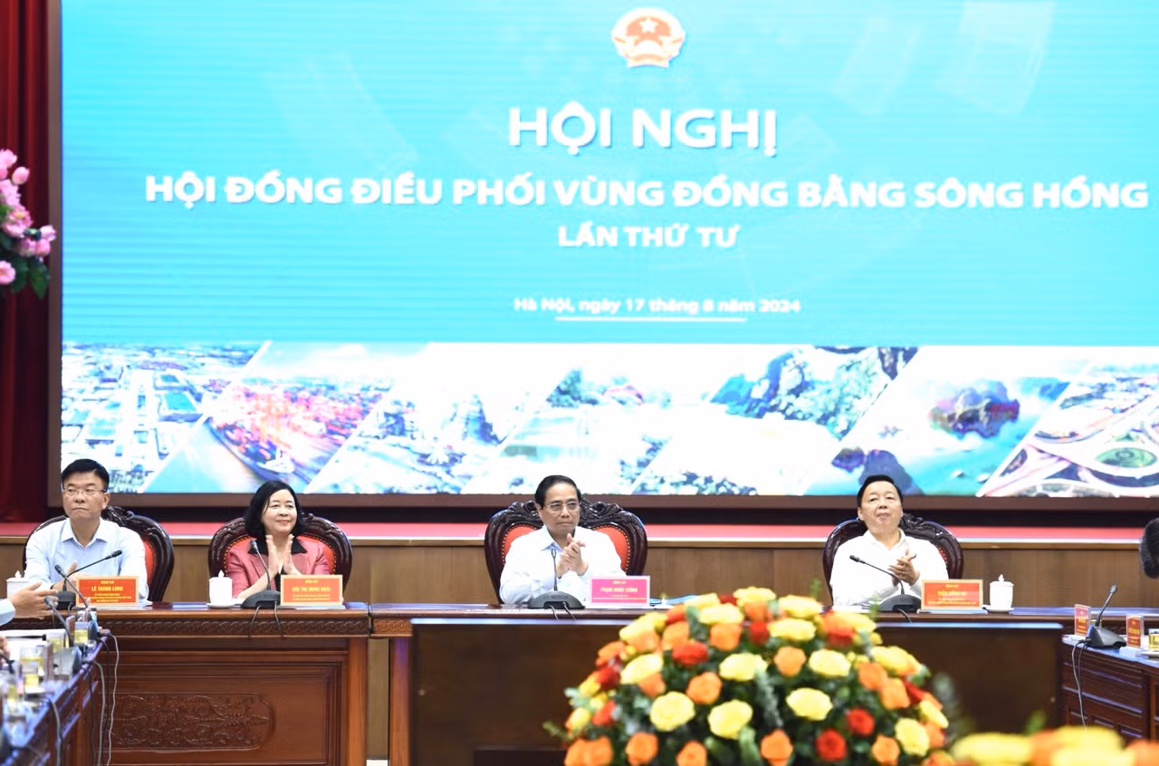 Thủ tướng Phạm Minh Chính chủ trì Hội nghị Hội đồng điều phối vùng đồng bằng sông Hồng lần thứ tư. (Ảnh: Trần Hải) Thủ tướng Phạm Minh Chính chủ trì Hội nghị Hội đồng điều phối vùng đồng bằng sông Hồng lần thứ tư. (Ảnh: Trần Hải)