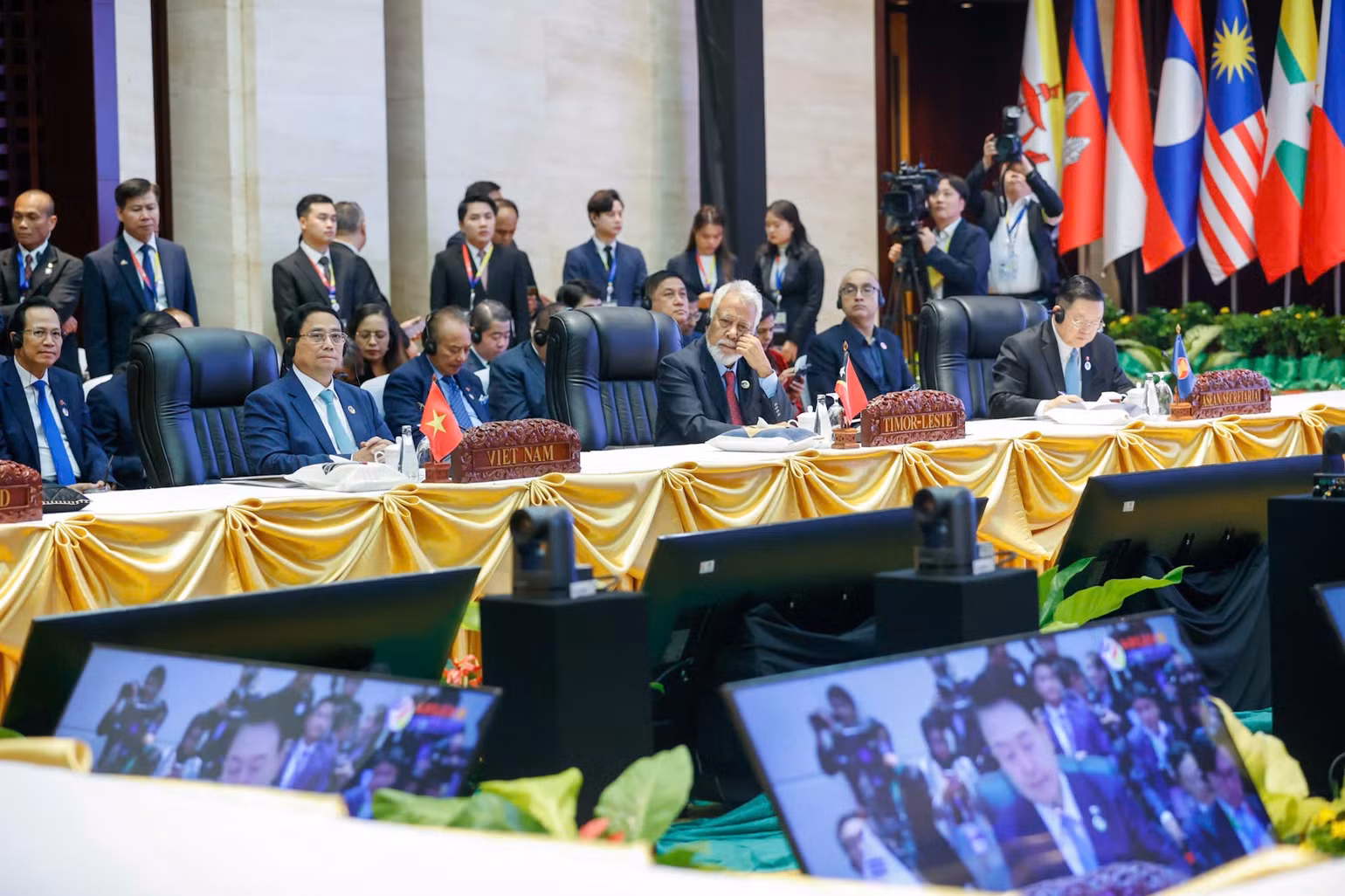 Thủ tướng Phạm Minh Chính tại Hội nghị Cấp cao ASEAN-Hàn Quốc lần thứ 25. (Ảnh: Nhật Bắc/VGP)