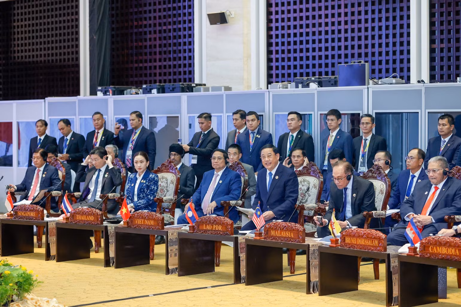 Thủ tướng Phạm Minh Chính và các nhà Lãnh đạo tham dự Phiên đối thoại với đại diện Hội đồng liên Nghị viện ASEAN (AIPA). (Ảnh: Nhật Bắc/VGP) Thủ tướng Phạm Minh Chính và các nhà Lãnh đạo tham dự Phiên đối thoại với đại diện Hội đồng liên Nghị viện ASEAN (AIPA). (Ảnh: Nhật Bắc/VGP)