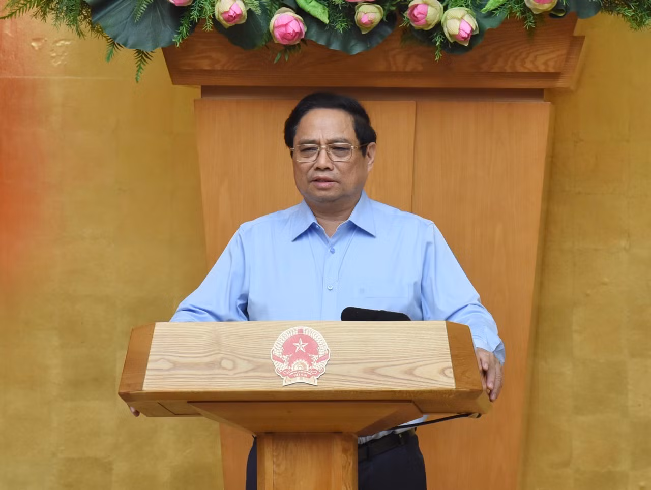 Thủ tướng Phạm Minh Chính phát biểu ý kiến tại phiên họp. (Ảnh: TRẦN HẢI) Thủ tướng Phạm Minh Chính phát biểu ý kiến tại phiên họp. (Ảnh: TRẦN HẢI)