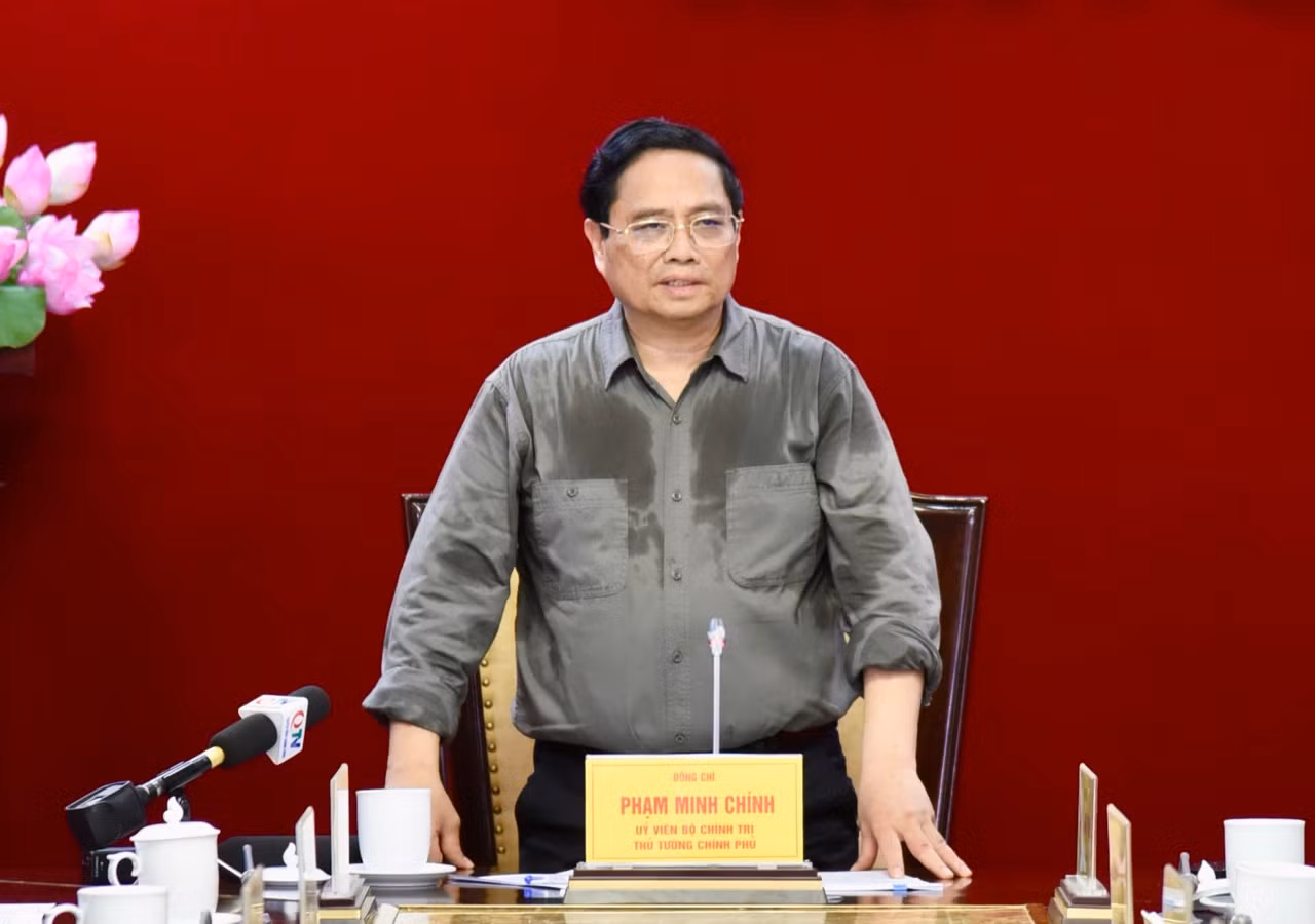 Thủ tướng Phạm Minh Chính phát biểu ý kiến tại buổi làm việc (Ảnh: TRẦN HẢI). Thủ tướng Phạm Minh Chính phát biểu ý kiến tại buổi làm việc (Ảnh: TRẦN HẢI).