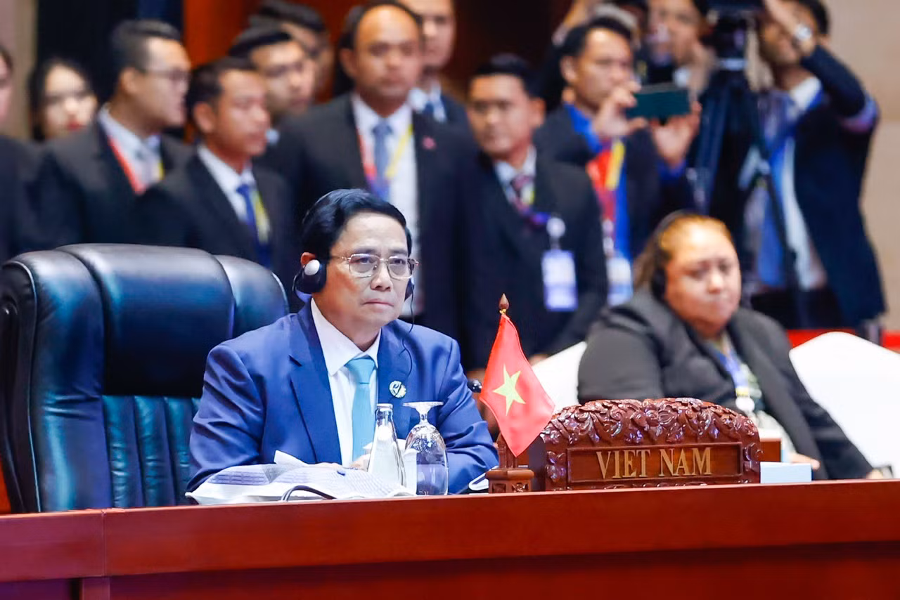 Thủ tướng Phạm Minh Chính dự và phát biểu tại Hội nghị Cấp cao ASEAN+3 (Ảnh: Nhật Bắc/VGP).