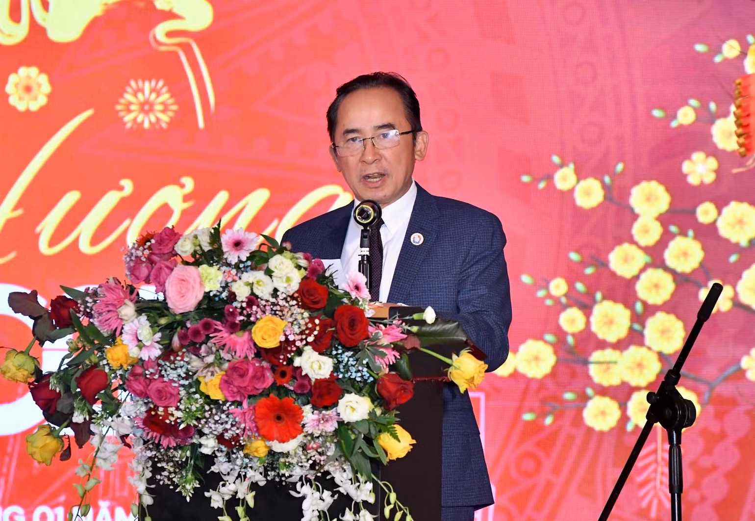Lãnh đạo Hội Người Việt Nam tại Ba Lan phát biểu tại Chương trình (Ảnh: THANH GIANG).