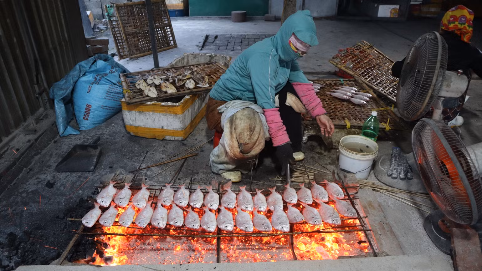 Có rất nhiều loại cá được đem nướng... Có rất nhiều loại cá được đem nướng...