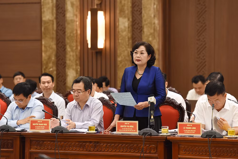 Thống đốc Ngân hàng Nhà nước Việt Nam Nguyễn Thị Hồng phát biểu.
