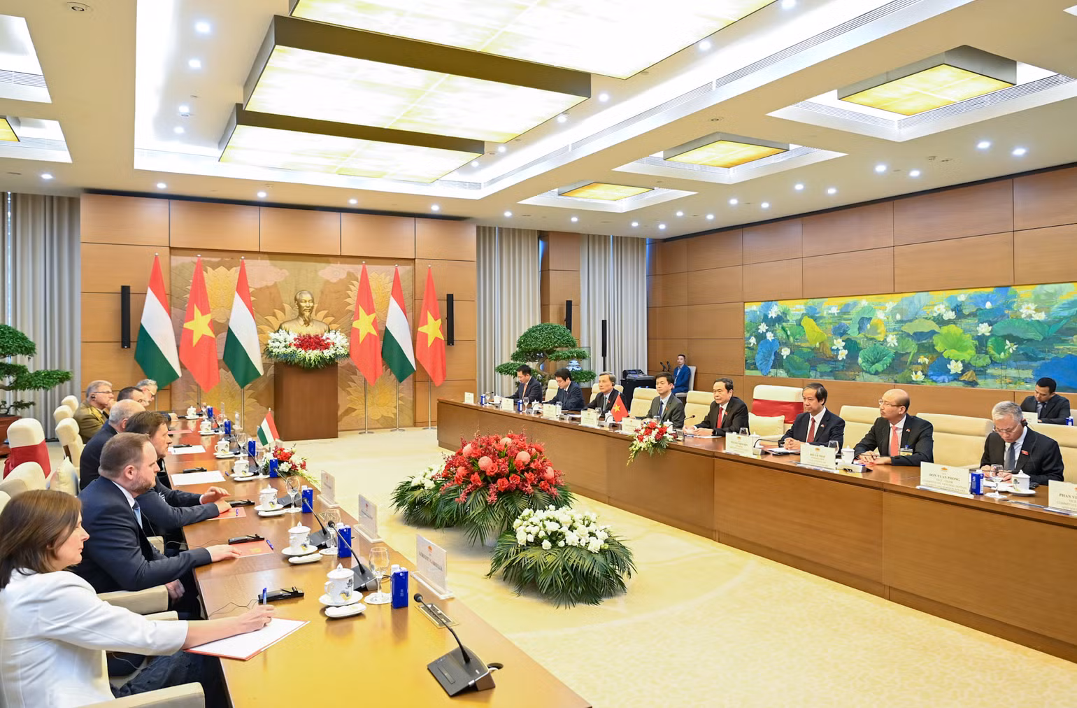 Quang cảnh hội kiến tại Nhà Quốc hội. (Ảnh: DUY LINH) Quang cảnh hội kiến tại Nhà Quốc hội. (Ảnh: DUY LINH)