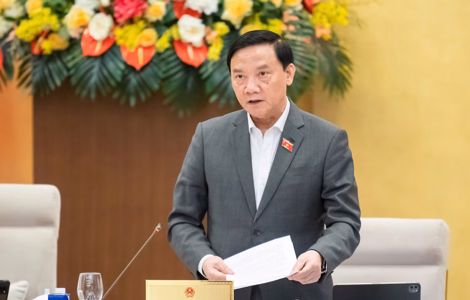 Phó Chủ tịch Quốc hội Nguyễn Khắc Định phát biểu tại phiên họp. (Ảnh: DUY LINH) Phó Chủ tịch Quốc hội Nguyễn Khắc Định phát biểu tại phiên họp. (Ảnh: DUY LINH)