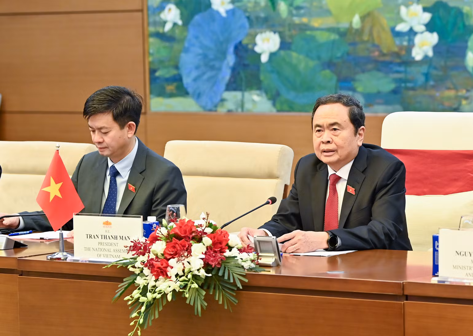 Chủ tịch Quốc hội Trần Thanh Mẫn phát biểu tại hội kiến. (Ảnh: DUY LINH) Chủ tịch Quốc hội Trần Thanh Mẫn phát biểu tại hội kiến. (Ảnh: DUY LINH)