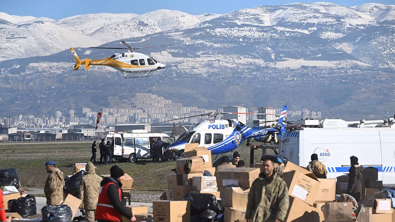 Viện trợ nhân đạo được chuyển tới Thổ Nhĩ Kỳ, ngày 9/2/2023. (Ảnh: Reuters)