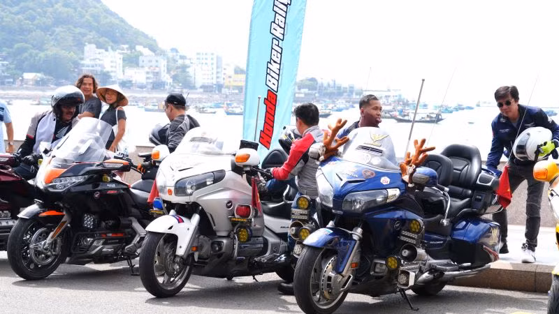 Các biker hội tụ tại Công viên Tam Giác, thành phố Vũng Tàu.