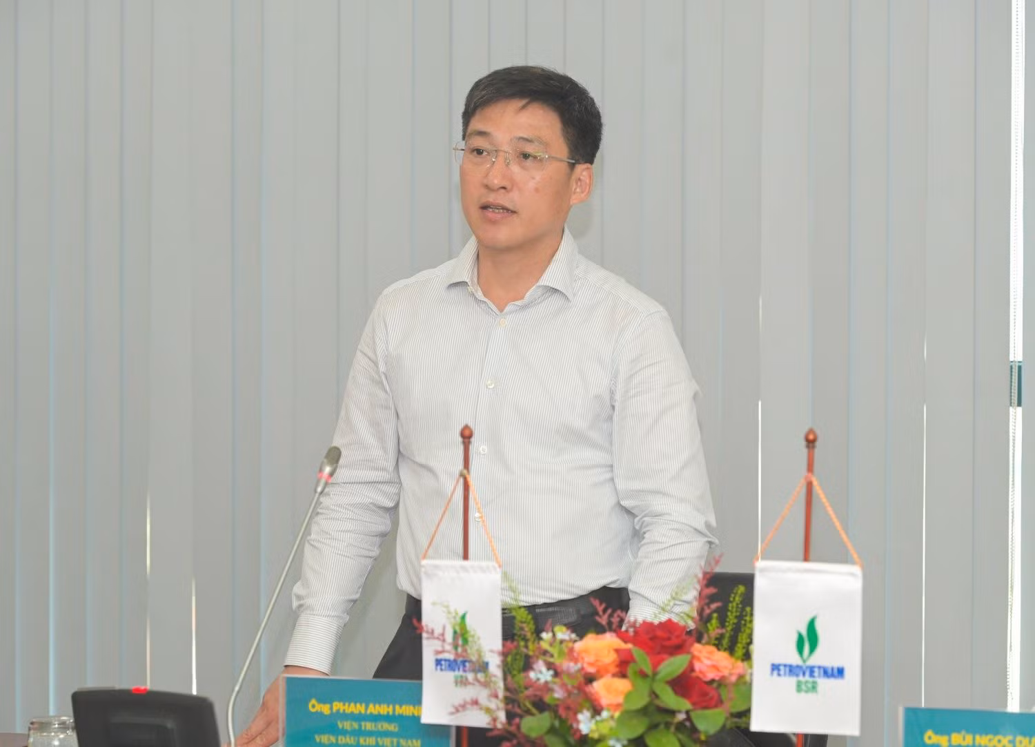 Viện trưởng VPI Phan Anh Minh phát biểu tại lễ ký kết. (Ảnh: MINH ĐỨC)
