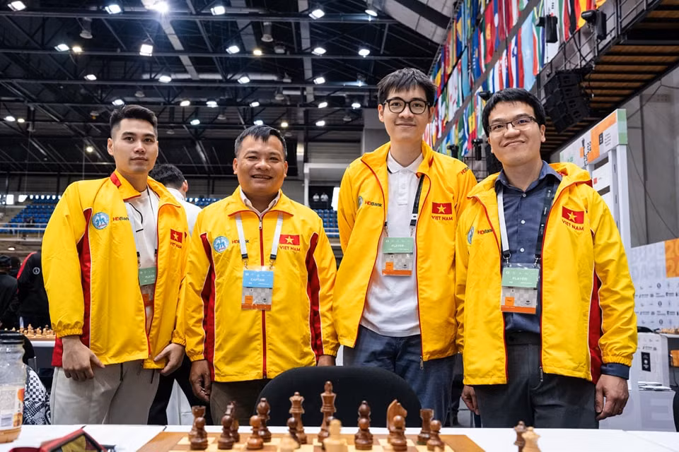 Đội tuyển cờ vua Việt Nam đang có phong độ cao tại Olympiad 2024. (Ảnh: FIDE) Đội tuyển cờ vua Việt Nam đang có phong độ cao tại Olympiad 2024. (Ảnh: FIDE)
